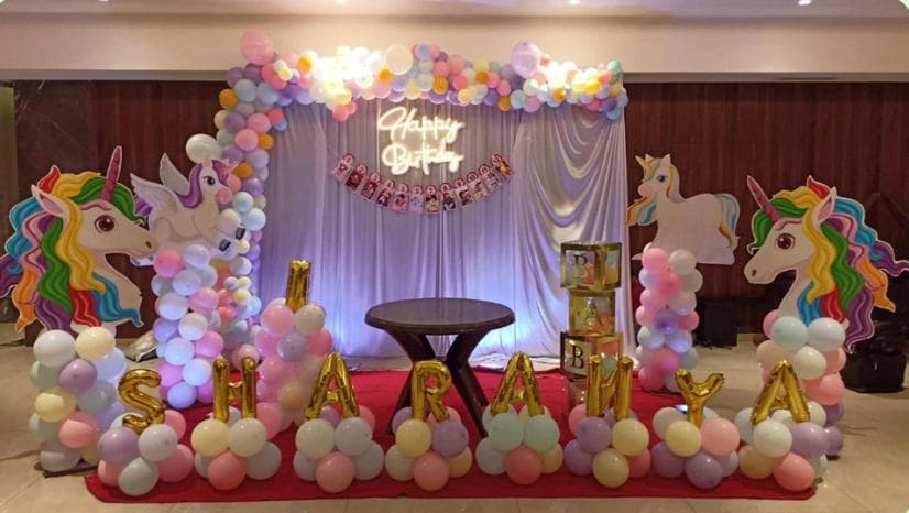 Birthday décor held at a Nanded City home