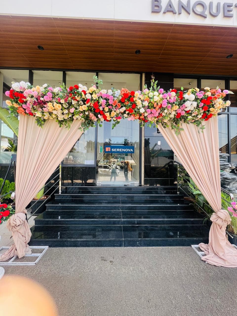 Banquet entrance on Sinhgad Road dressed by Sonali Events